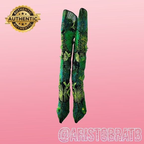 Versace Green Jungle Size 37 Boots/Booties - Picture 3 of 5
